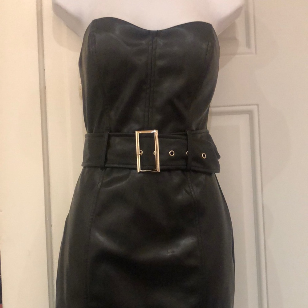 Strapless upper leather dress size(m)🌹